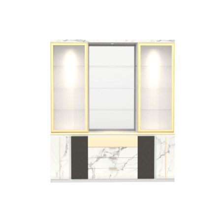 ตู้โชว์กระจก WISDOM DESIGN FURNITURE รุ่น GW-201 200 ซม. สีขาว/ซอฟท์มาร์เบิ้ล_0
